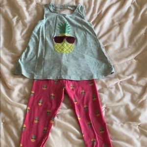 Jessica Simpson pineapple Capri/tank set; size 4T